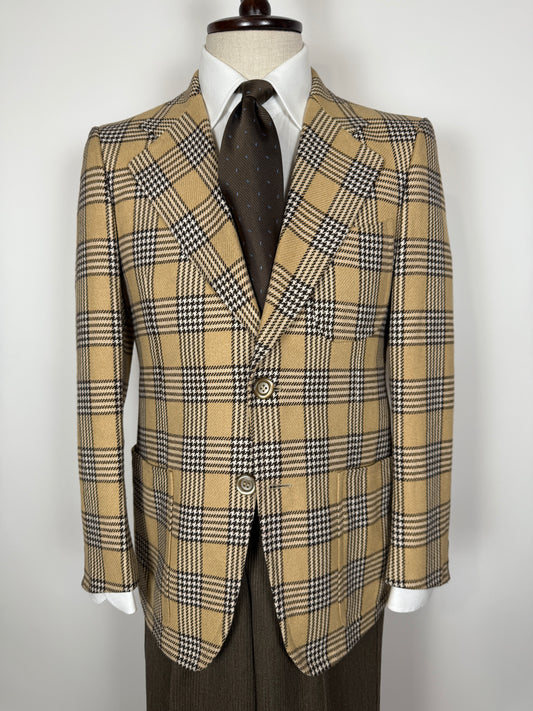 Giacca anni ‘70 beige a quadri - tg. 44/46