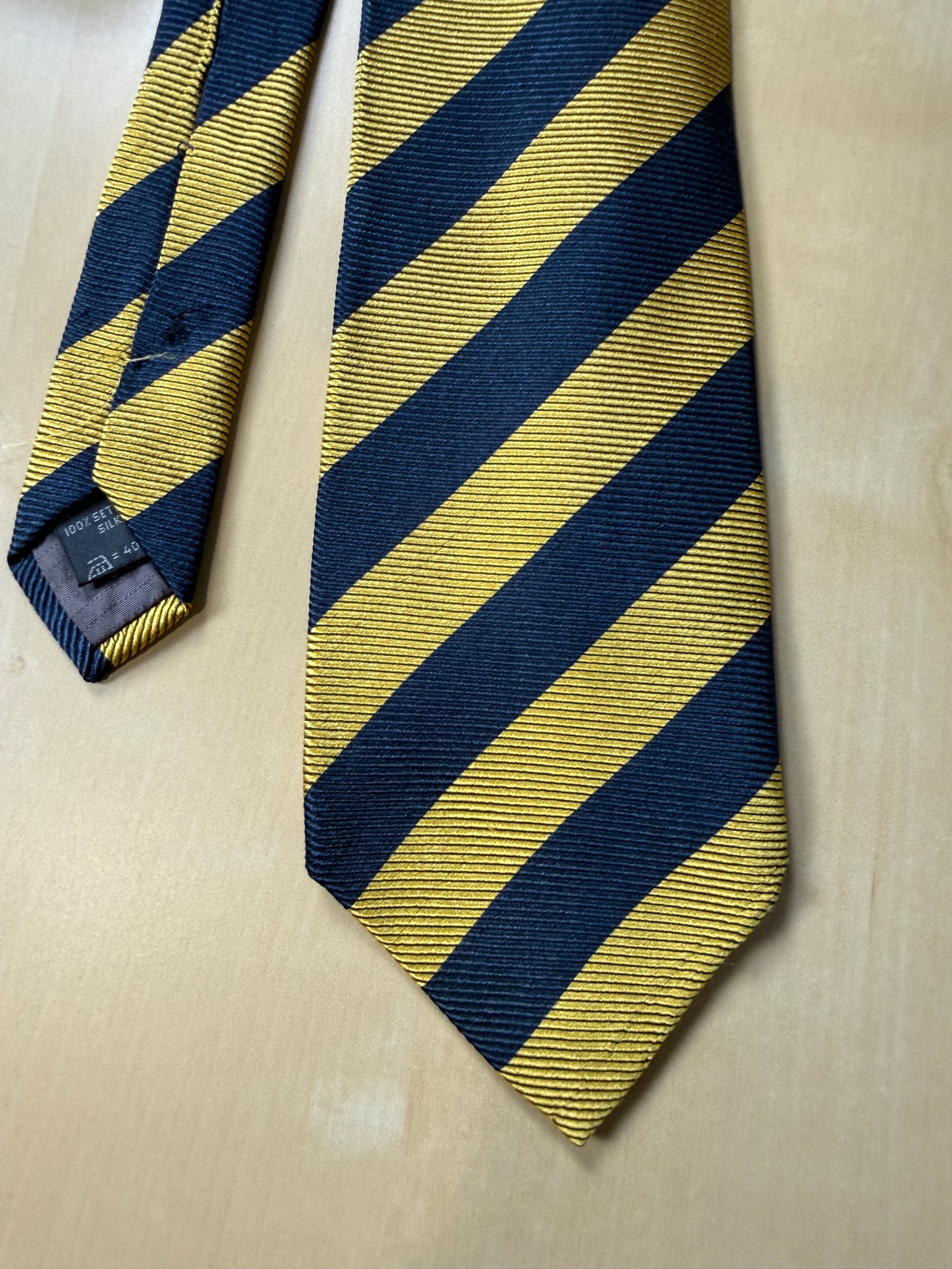 Cravatta Ermenegildo Zegna regimental navy e giallo