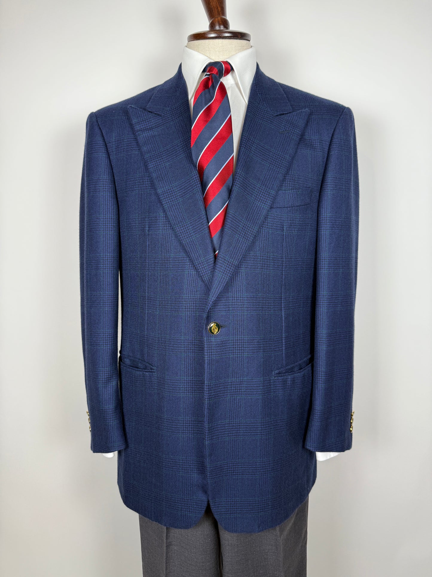 Blazer sartoriale 100% cashmere principe di Galles tessuto Loro Piana - tg. 50/52