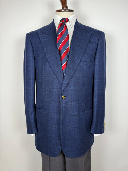 Blazer sartoriale 100% cashmere principe di Galles tessuto Loro Piana - tg. 50/52