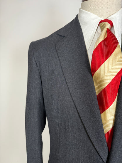 Completo su misura De Paz anni ‘70/‘80 antracite spigato - tg. 46/48