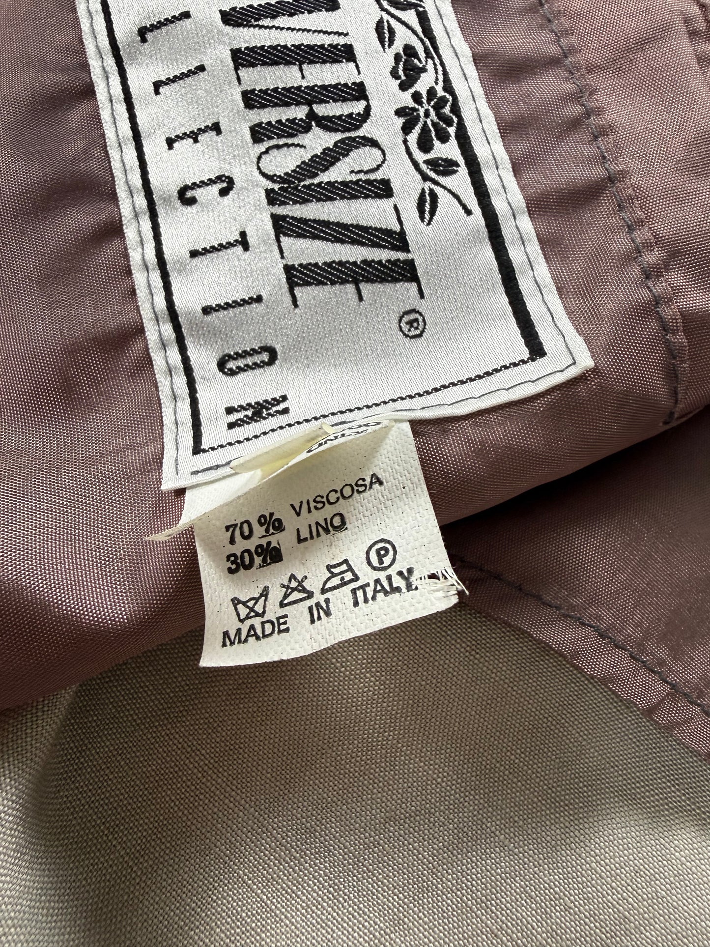 Completo doppiopetto anni '80 oversize viscosa e lino - tg. 46 corta