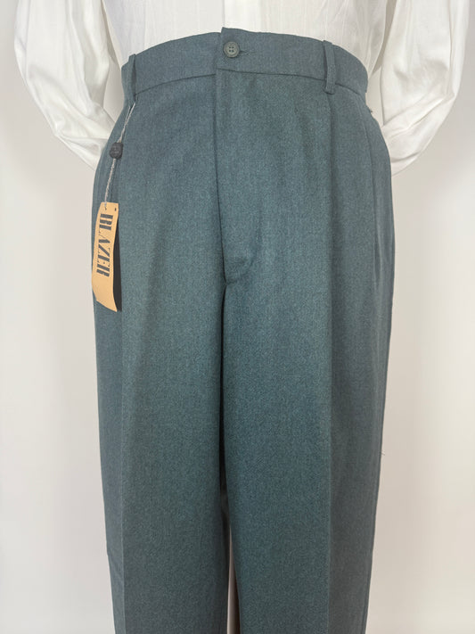 Pantaloni anni ‘80 in flanella verde pino (NOS) - tg. 52