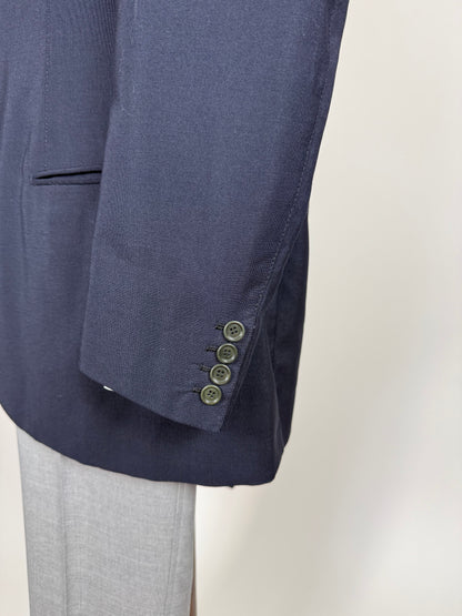 Giacca sartoriale anni '70 fresco lana blu - tg. 52 lunga