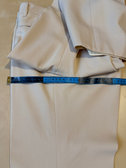 Completo sartoriale anni '70 a zampa in twill color panna - tg. 44/46