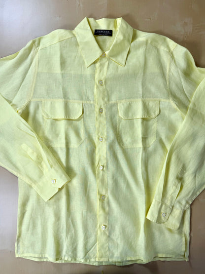 Camicia in lino giallo lime - L/XL collo 43