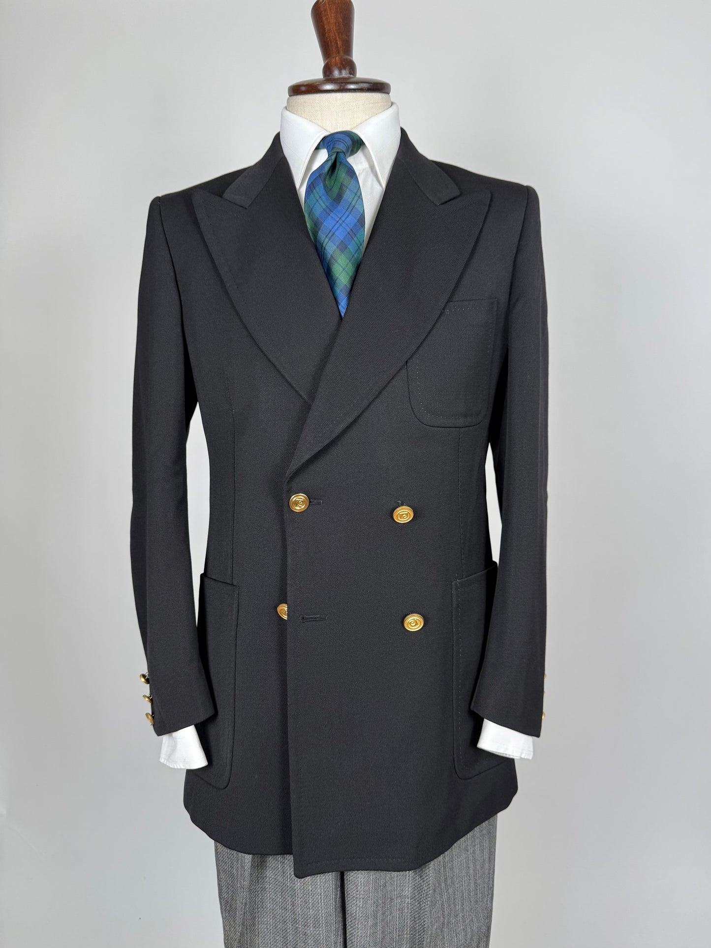 Navy blazer doppiopetto Pierre Cardin anni '70 - tg. 46