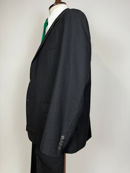 Completo sartoriale anni ‘60 flanella antracite micro spigato - tg. 54