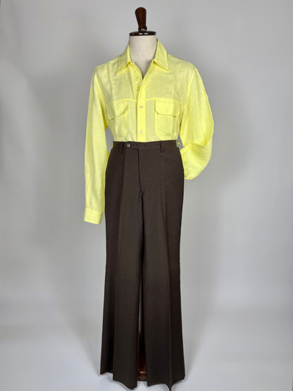 Camicia in lino giallo lime - L/XL collo 43