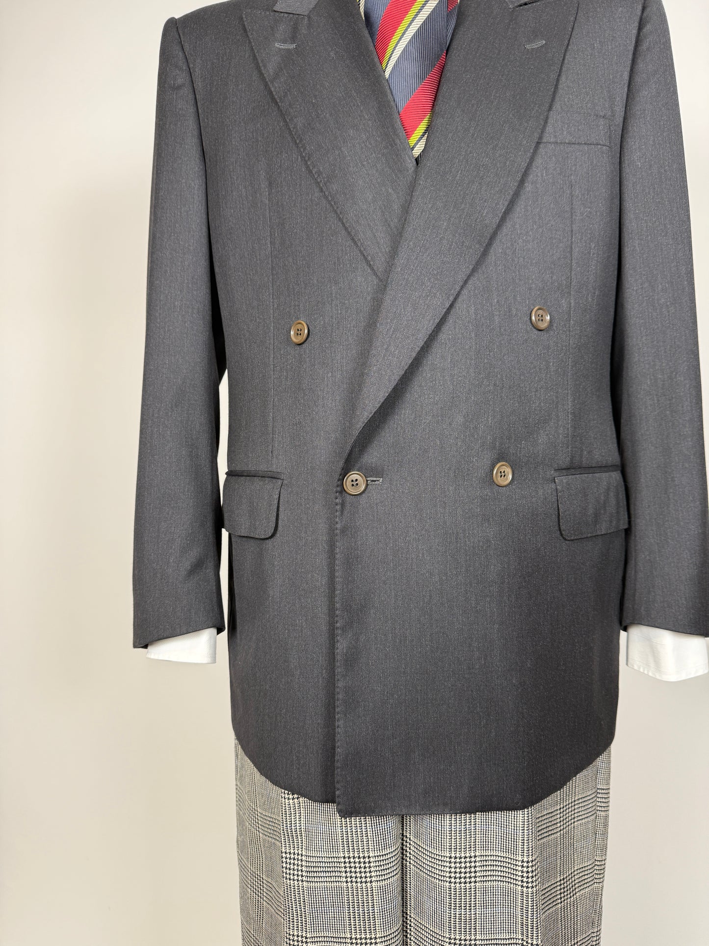 Giacca doppiopetto anni ‘80 flanella Tasmania Loro Piana - tg. 48/50