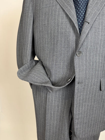 Completo estivo Sartoria Partenopea fresco lana grigio gessato - tg. 50/52