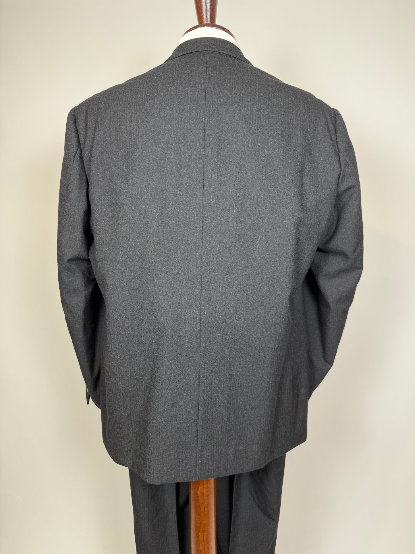 Completo sartoriale anni ‘60 flanella antracite micro spigato - tg. 54