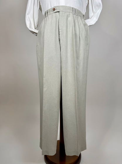 Pantaloni in misto lino anni ‘80 color avorio - tg. 50