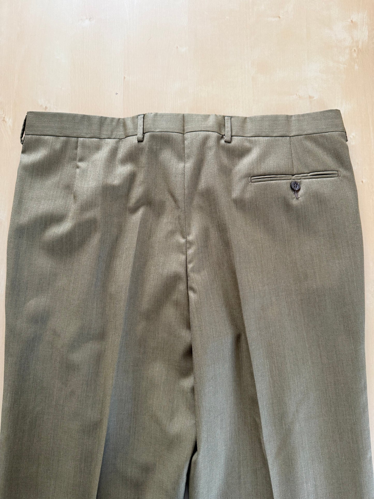 Pantaloni fresco lana verde oliva anni '80 (NOS) - tg. 54/56