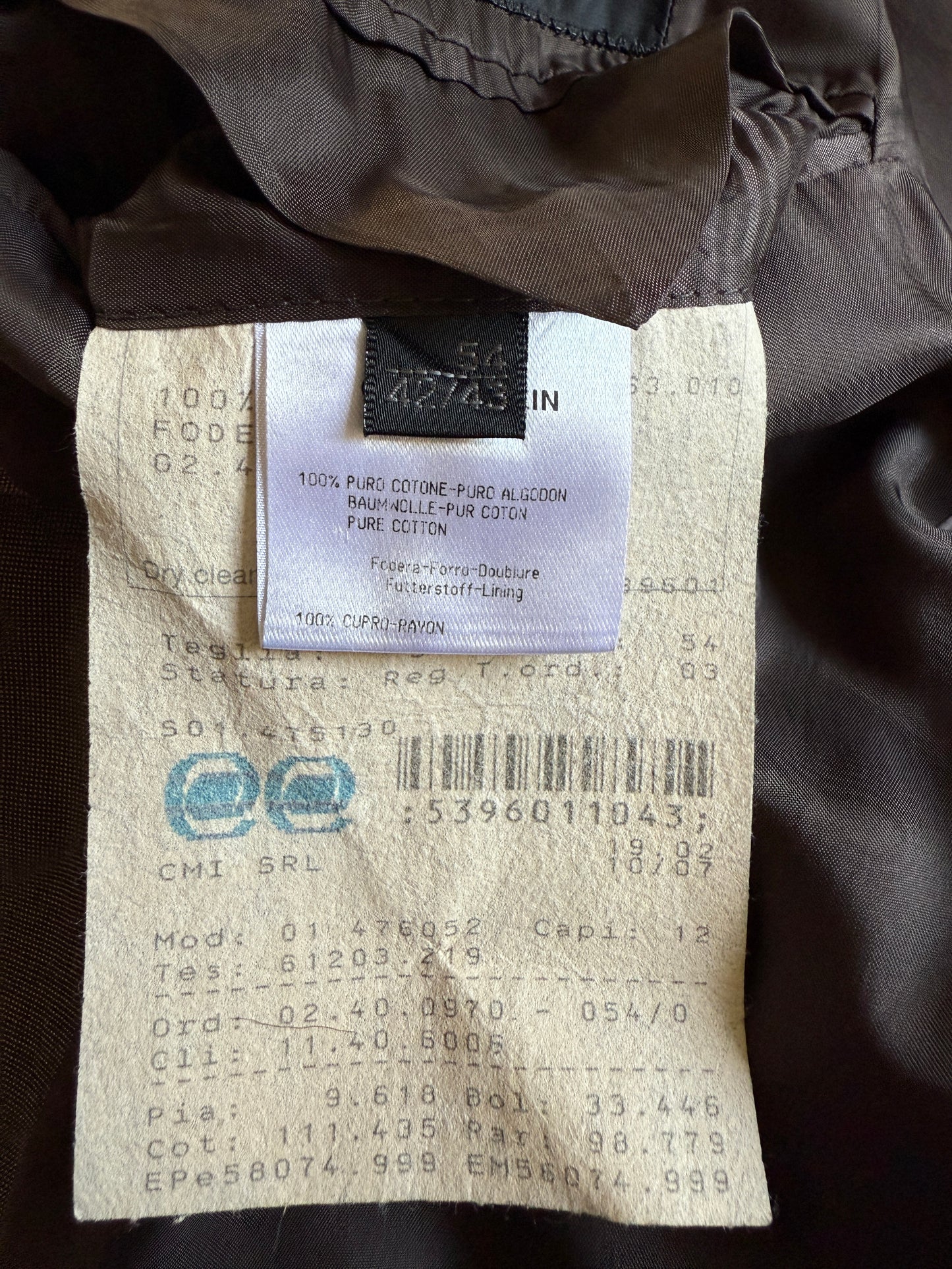 Giacca Calvin Klein in puro cotone color bronzo - tg. 52/54