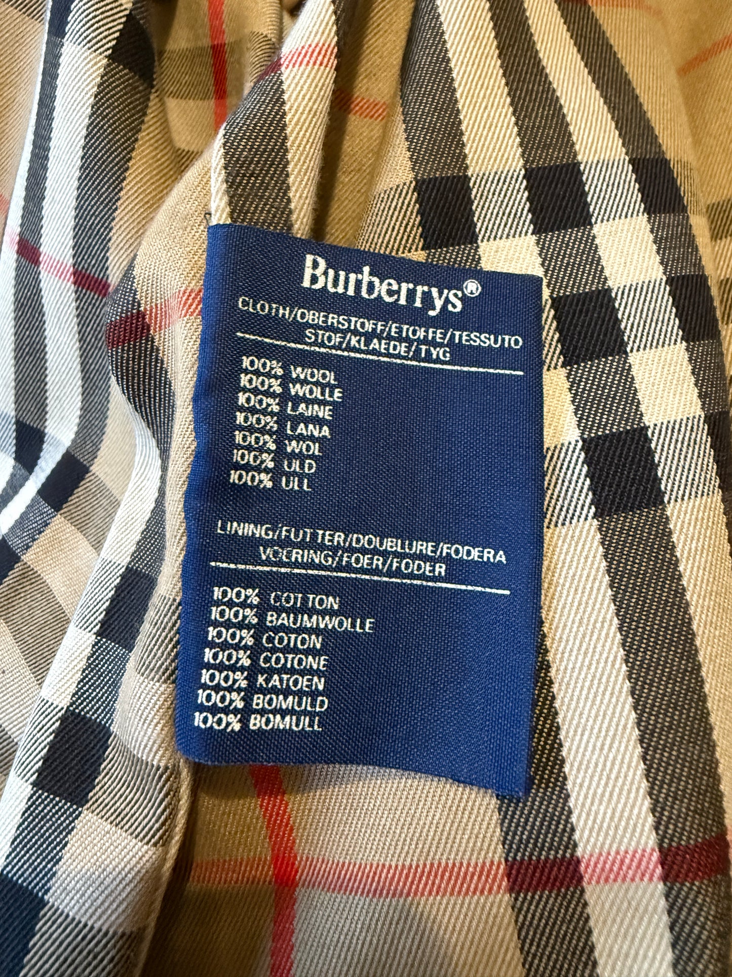 Trench Burberrys anni ‘80 in covert 100% lana - tg. 50-52