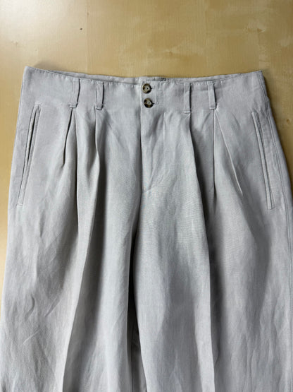 Completo doppiopetto anni '80 oversize viscosa e lino - tg. 46 corta