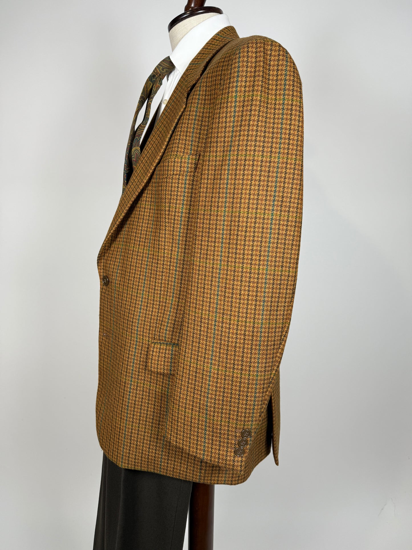 Giacca anni ‘80 pied-de-poule senape - tg. 54