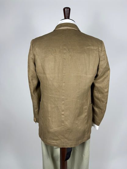 Giacca Corneliani anni '80 lino tabacco - tg. 48/50