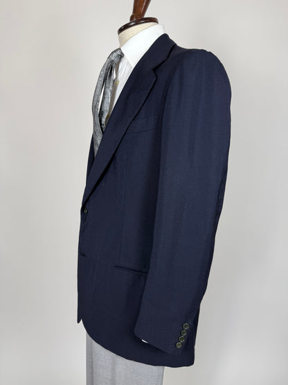 Giacca sartoriale anni '70 fresco lana blu - tg. 52 lunga