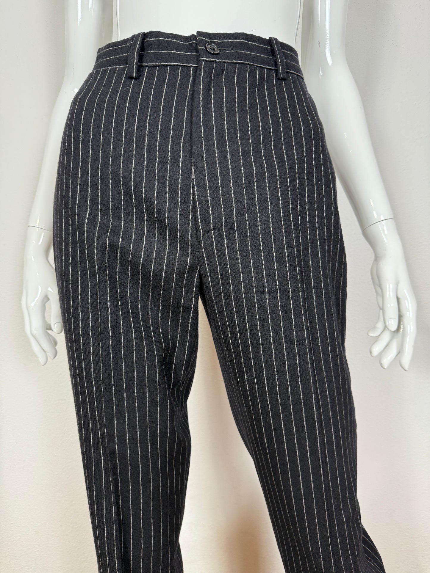 Tailleur Ralph Lauren gessato taglio maschile in lana e cashmere - tg. 40