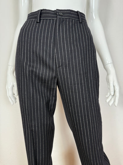 Tailleur Ralph Lauren gessato taglio maschile in lana e cashmere - tg. 40