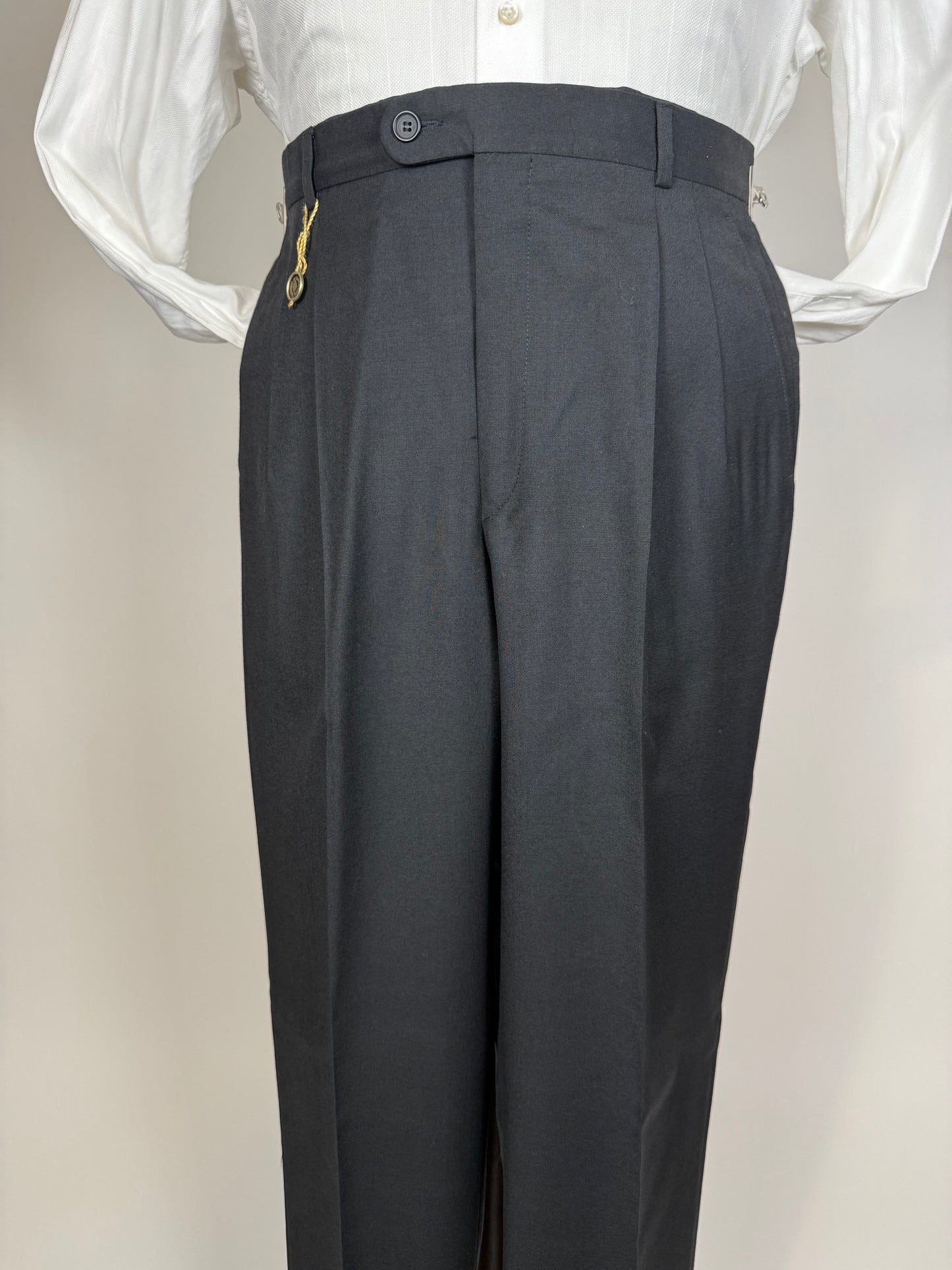 Pantaloni fresco lana blu notte anni '90 (NOS) - tg. 48
