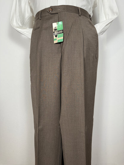 Pantalone anni ‘80 fresco lana marrone (NOS) - tg. 46
