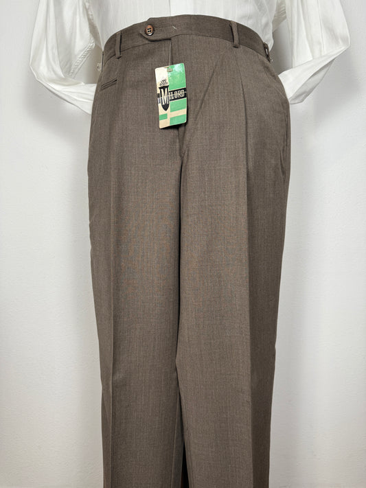 Pantalone anni ‘80 fresco lana marrone (NOS) - tg. 46