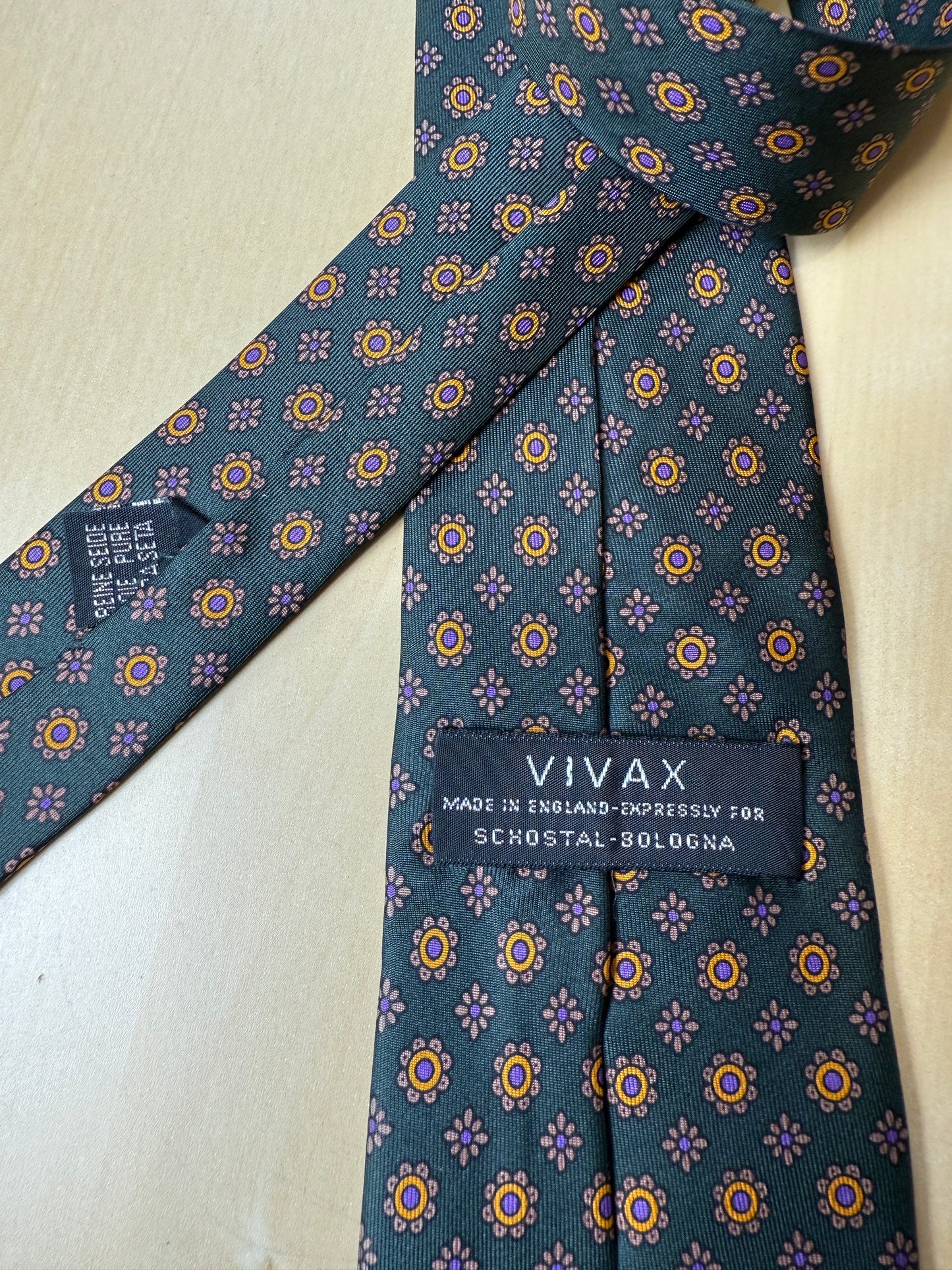 Cravatta inglese micro fantasia fiori