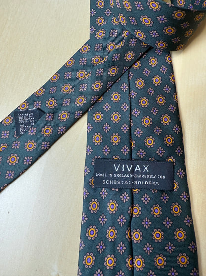 Cravatta inglese micro fantasia fiori