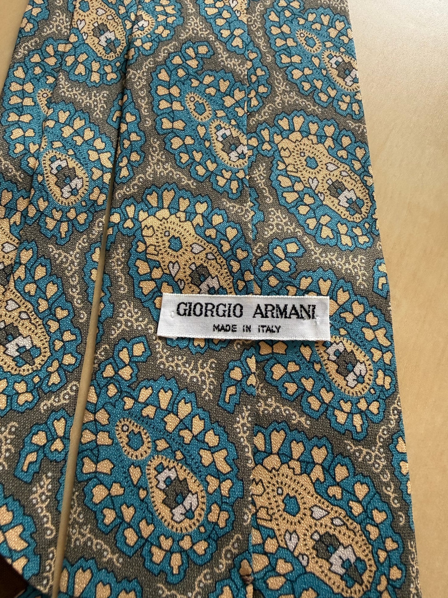 Cravatta Giorgio Armani vintage crêpe paisley