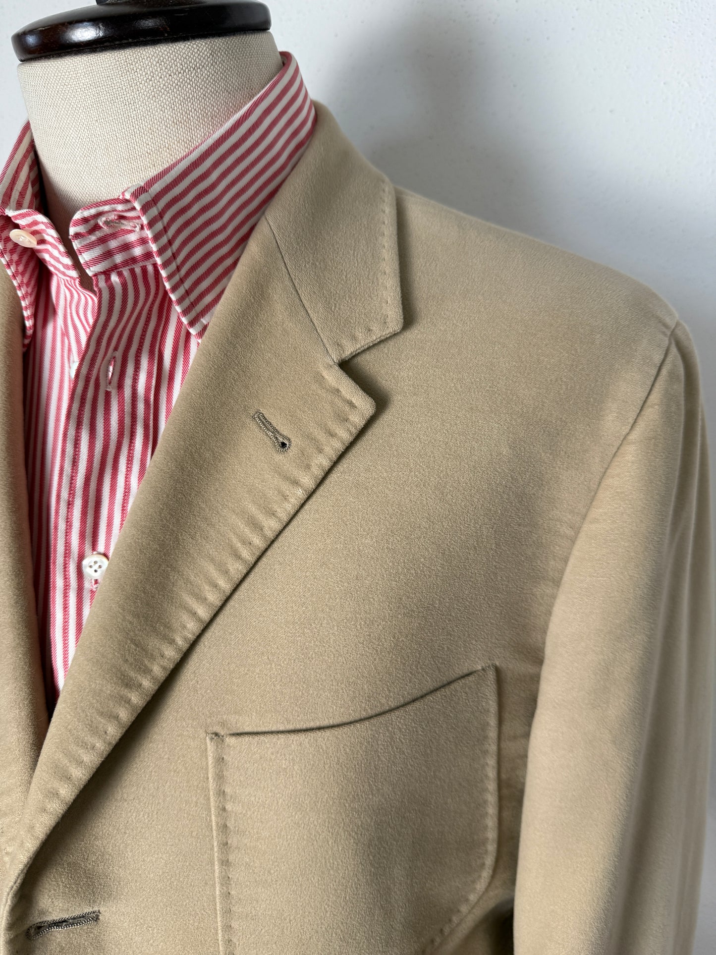 Giacca Corneliani in velluto liscio beige - tg. 54