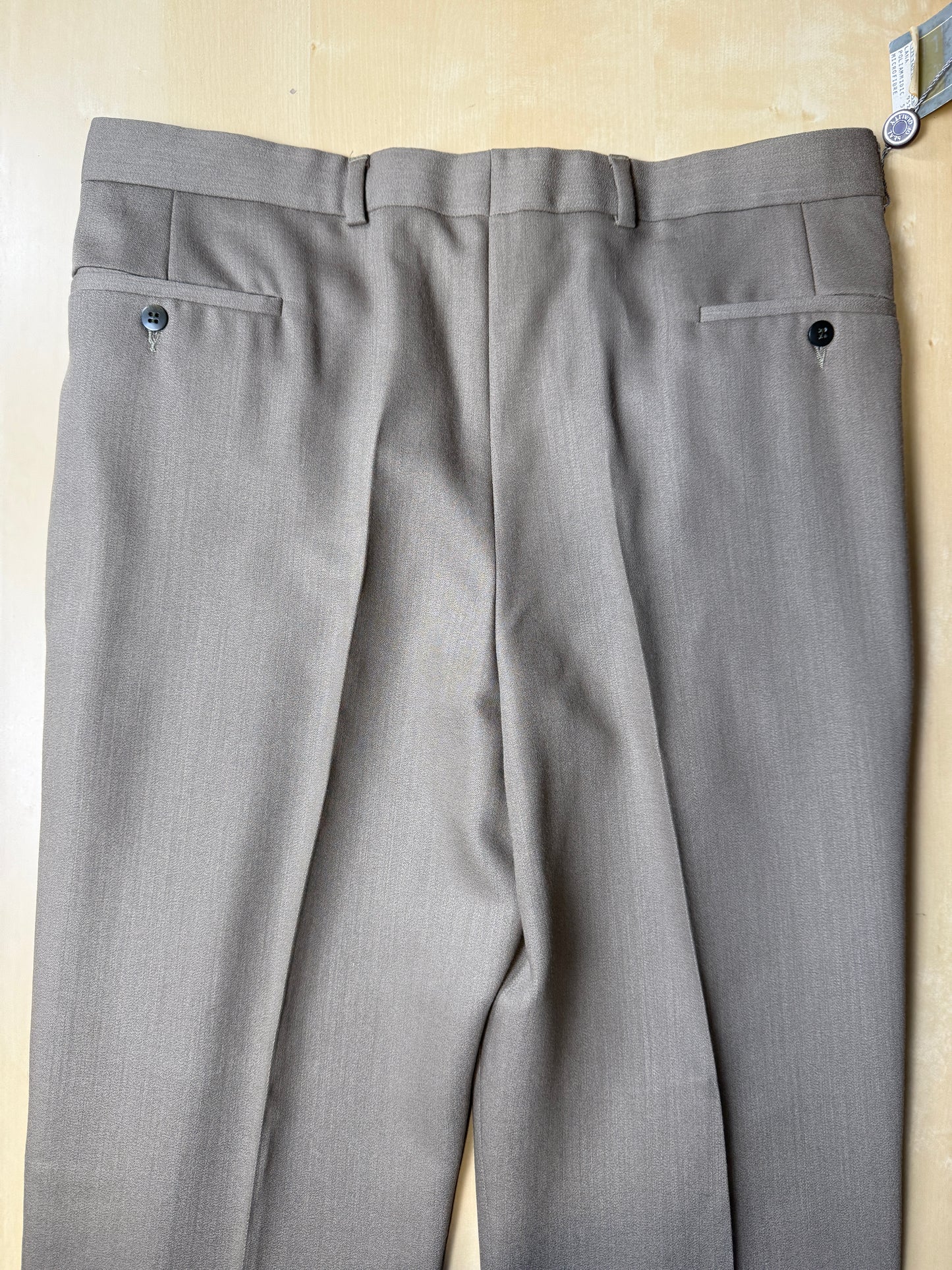 Pantaloni anni ‘80 lana pettinata cachi - tg. 52/54