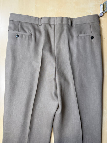 Pantaloni anni ‘80 lana pettinata cachi - tg. 52/54