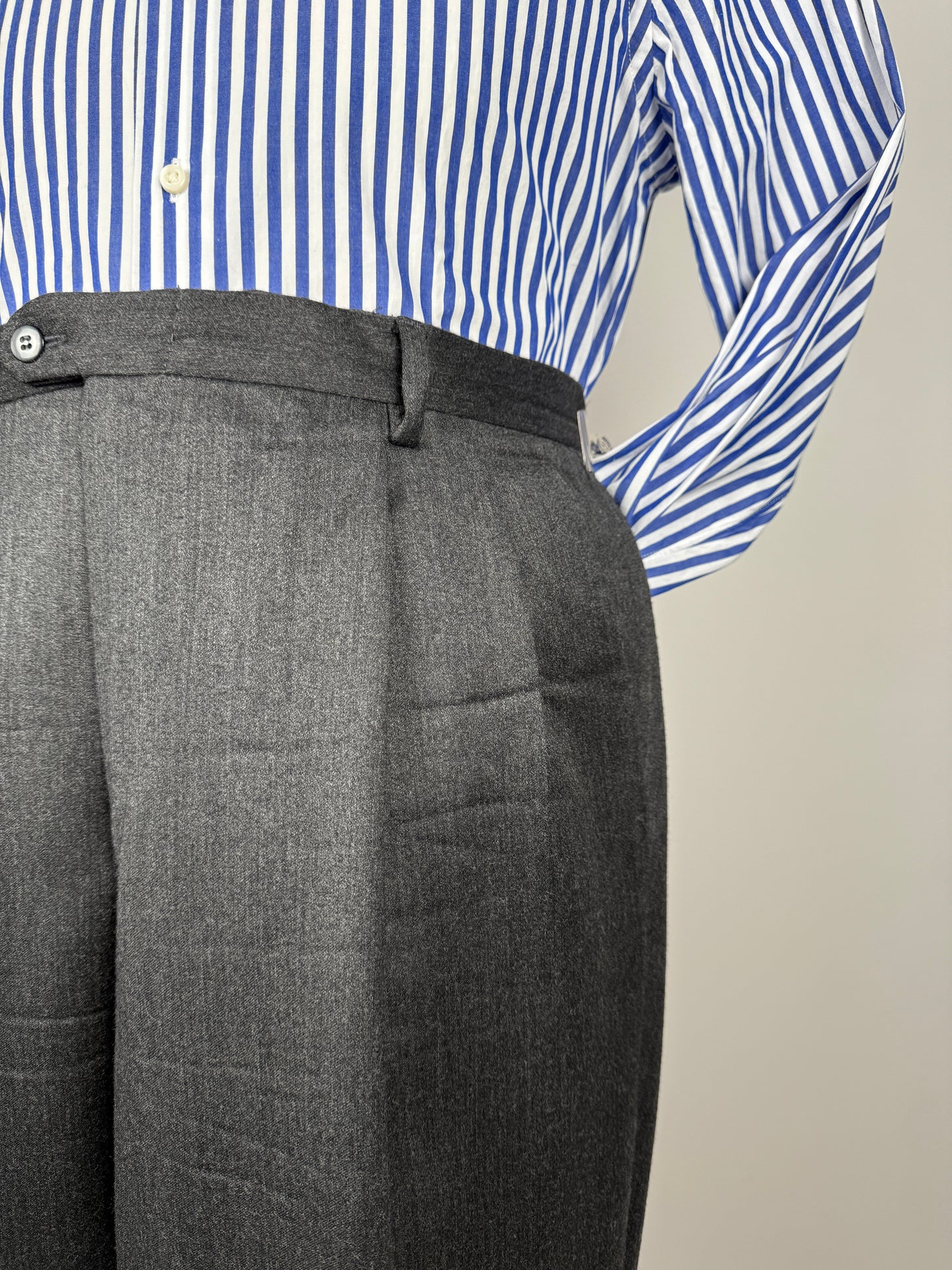 Completo doppiopetto anni ‘80 flanella antracite - tg. 52