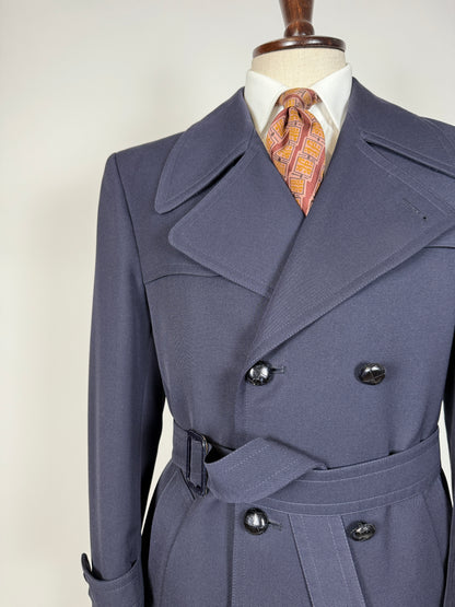 Cappotto/trench anni ‘70 in twill di lana - tg. 48-50