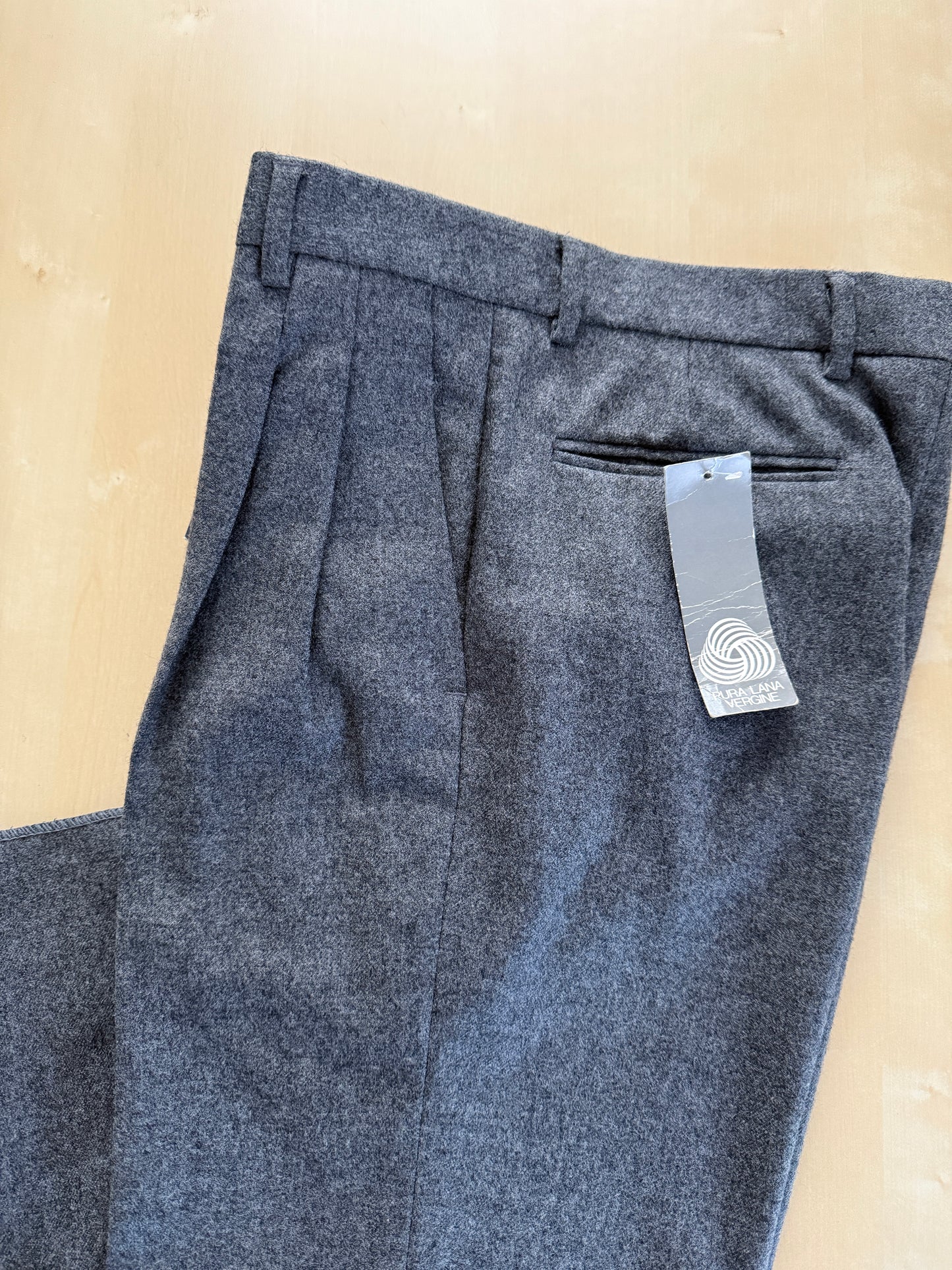Pantaloni anni ‘80 flanella grigio medio (NOS) - tg. 46
