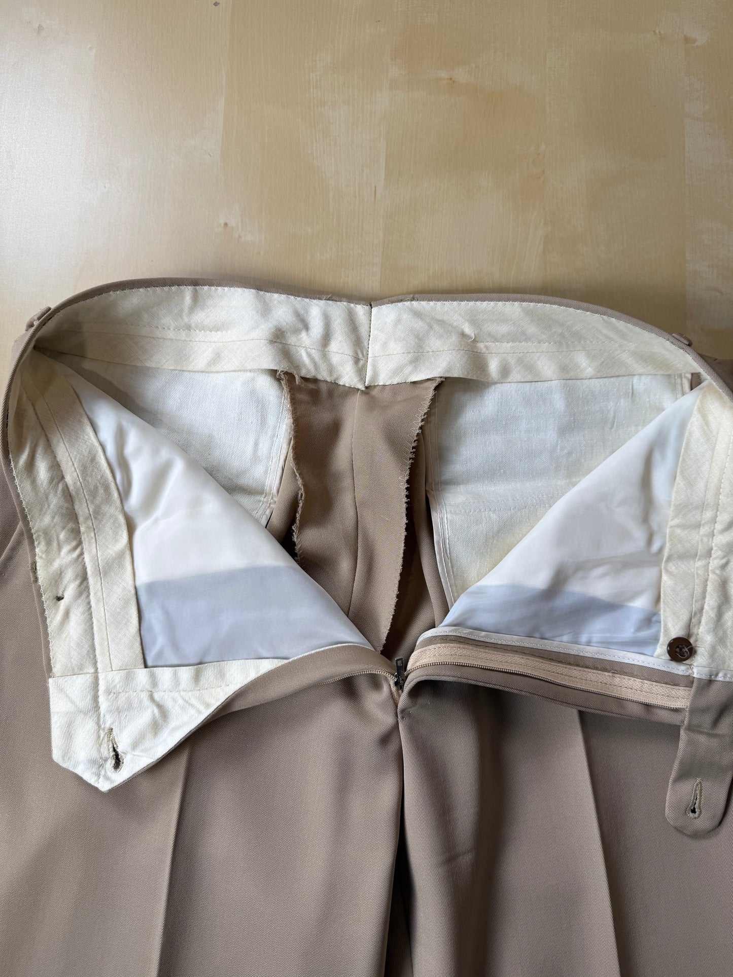 Completo anni ‘70 twill pettinato beige - tg. 46/48