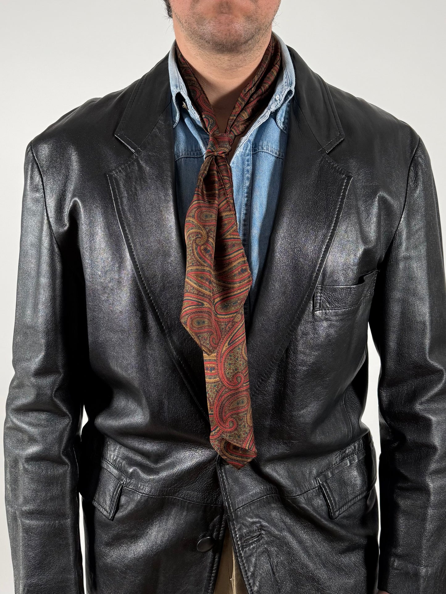 Giacca blazer in pelle anni ‘80 - tg. 50