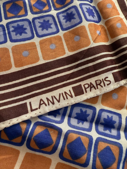 Sciarpa/foulard Lanvin anni ‘70 fantasia optical geometrica