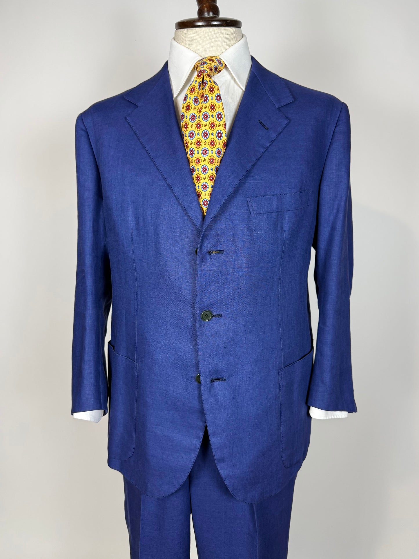 Completo sartoriale F. Di Marco lino irlandese blu (doppio pantalone) - tg. 52 corta
