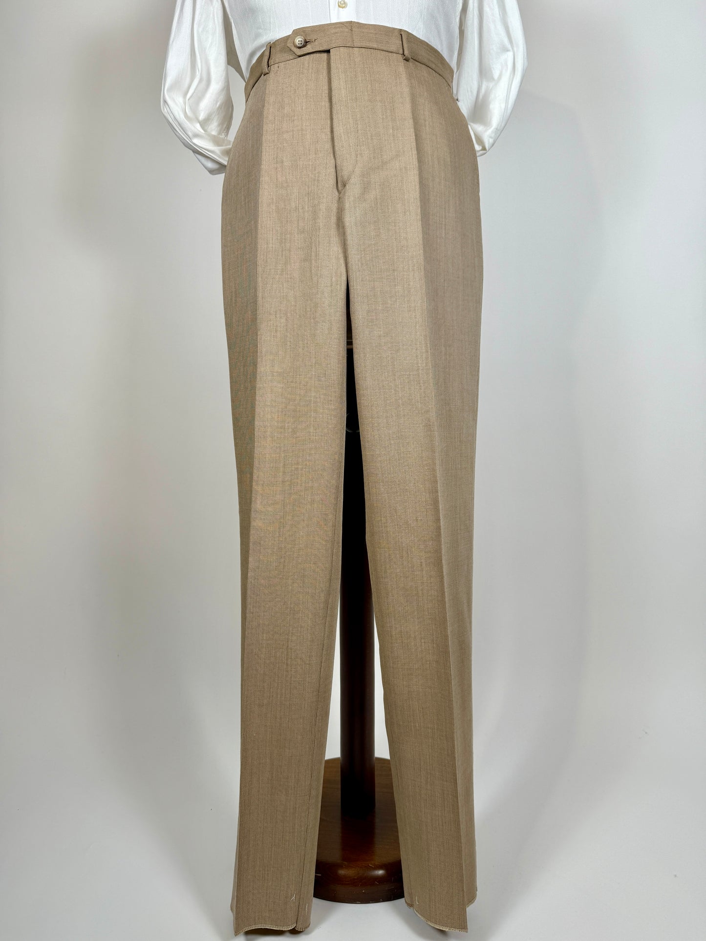 Pantaloni anni ‘70 lana pettinata beige (NOS) - tg. 52