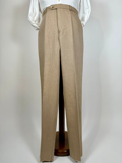 Pantaloni anni ‘70 lana pettinata beige (NOS) - tg. 52