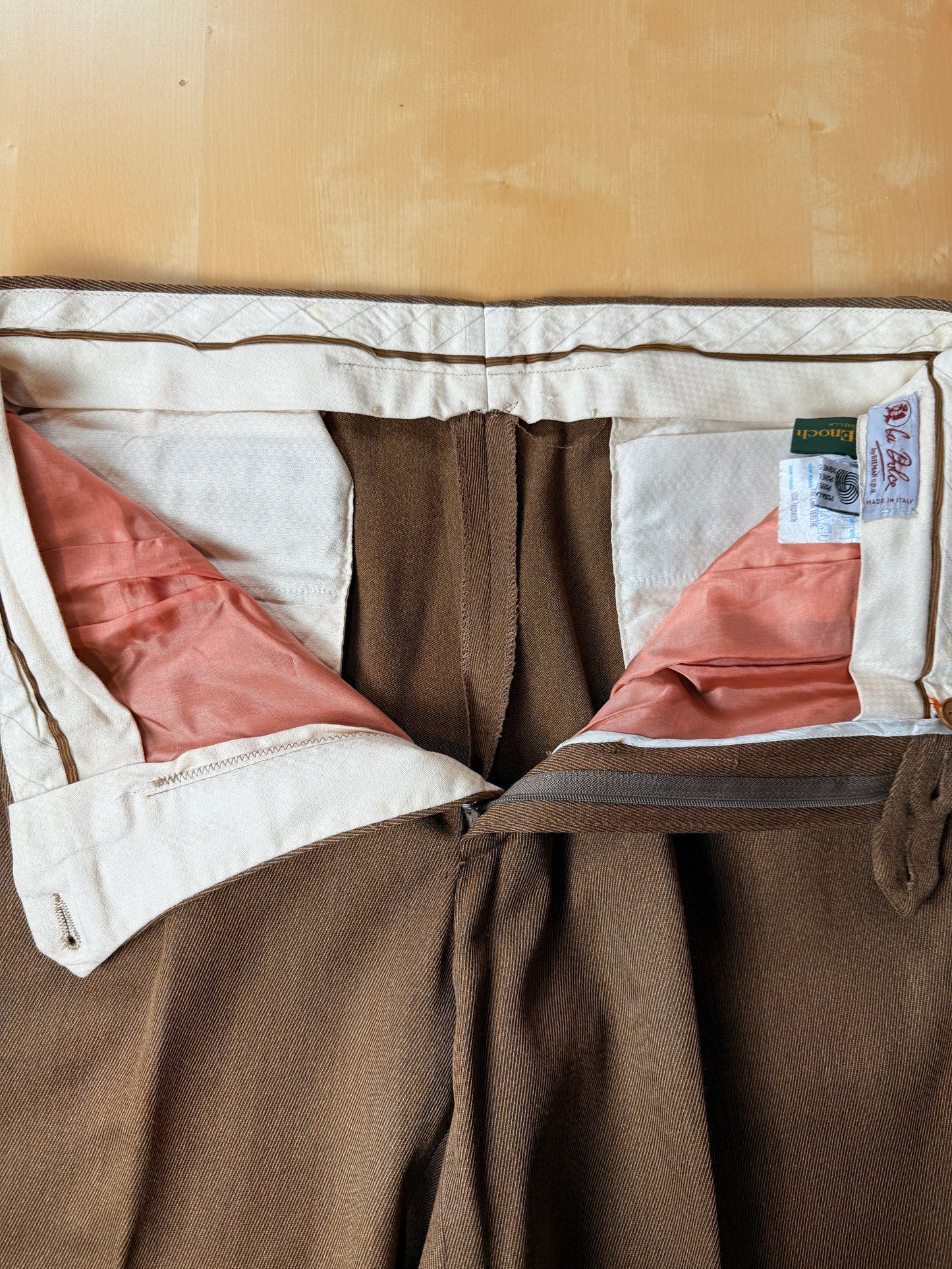 Pantaloni anni ‘80 in covert verde cachi - tg. 52