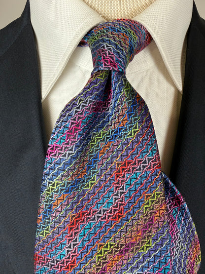 Cravatta Missoni zigzag multicolore jacquard