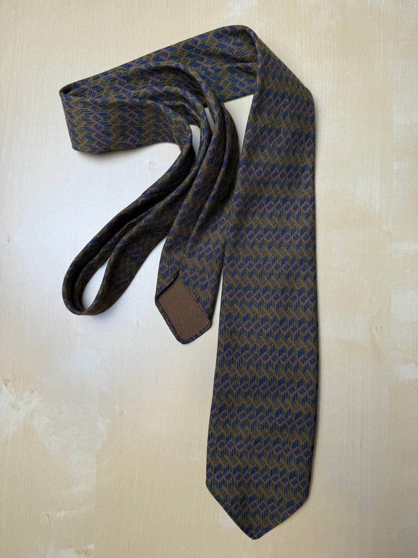 Cravatta vintage in lana sfoderata