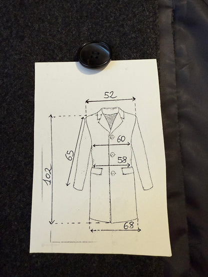 Cappotto anni ‘60 in panno di lana antracite - tg. 50-54