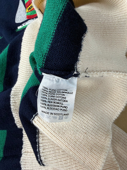 Pullover Burberrys in cotone anni '80 con barche a vela - M/L