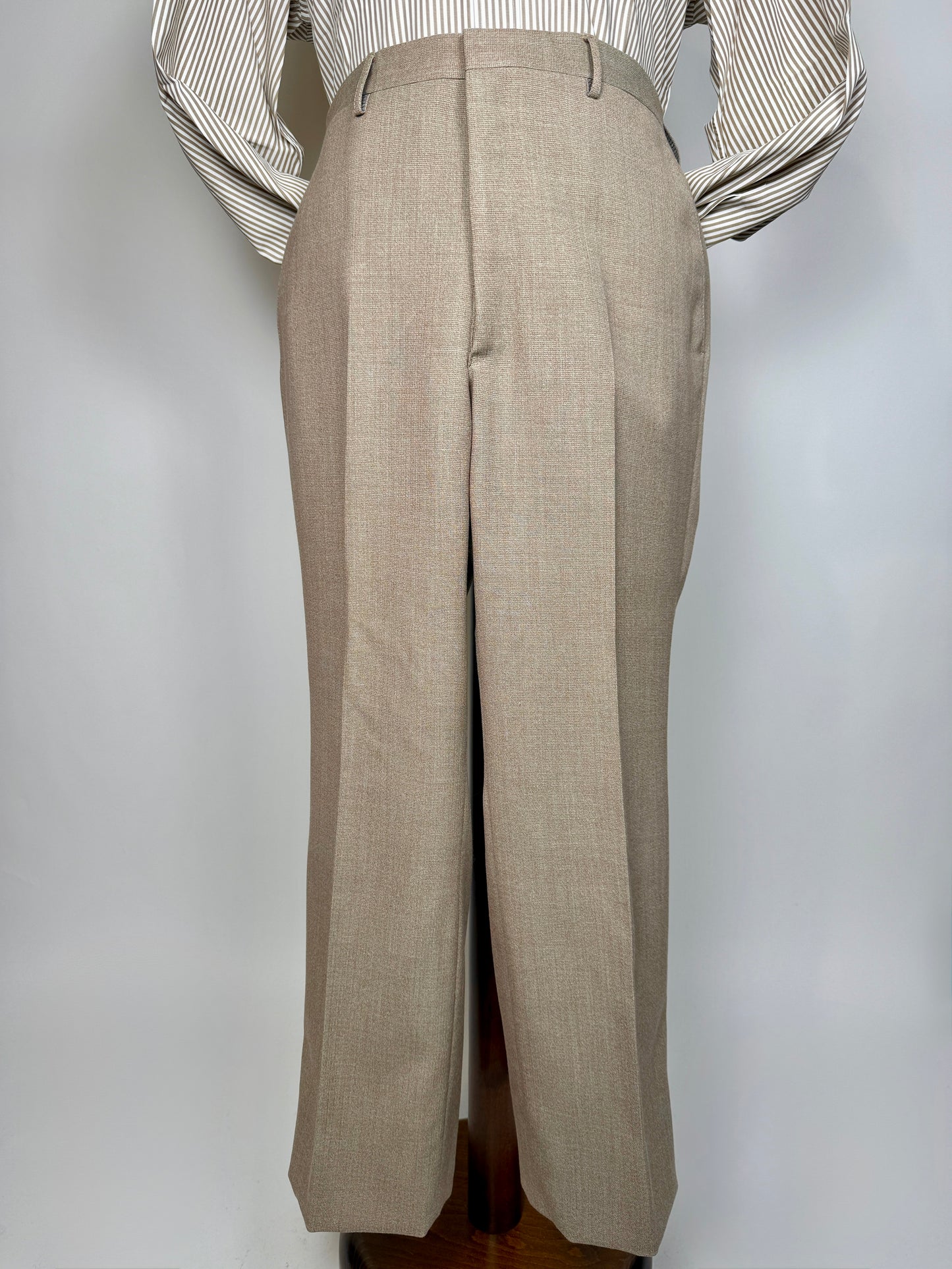 Completo 3 pezzi anni ‘70 hopsack beige - tg. 50/52 drop basso